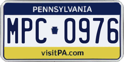 PA license plate MPC0976