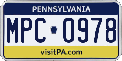 PA license plate MPC0978
