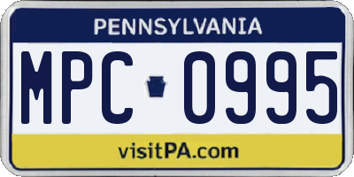 PA license plate MPC0995