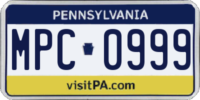 PA license plate MPC0999
