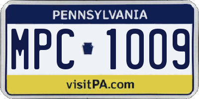 PA license plate MPC1009