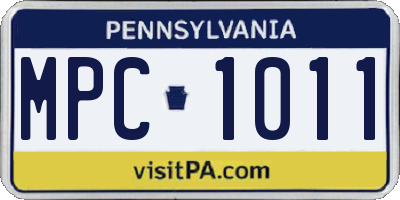 PA license plate MPC1011