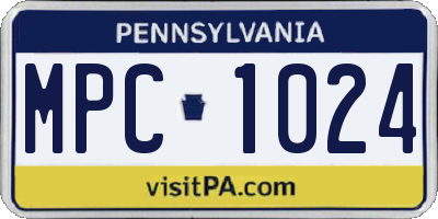 PA license plate MPC1024