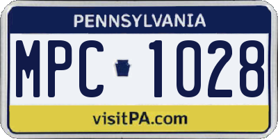 PA license plate MPC1028