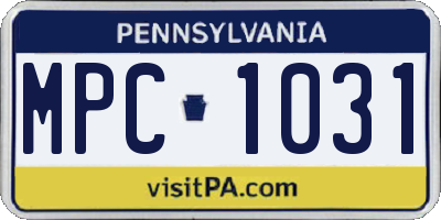 PA license plate MPC1031