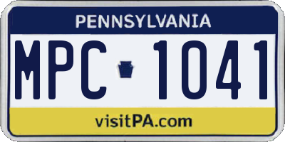 PA license plate MPC1041