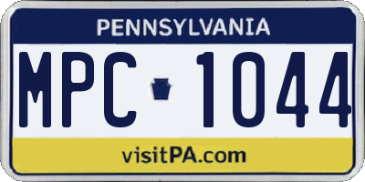 PA license plate MPC1044