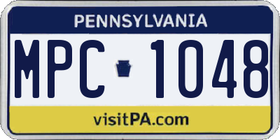 PA license plate MPC1048