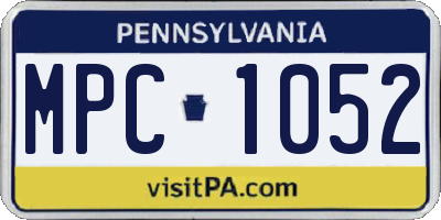 PA license plate MPC1052