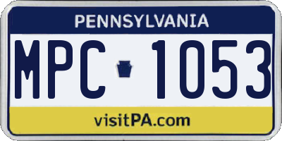 PA license plate MPC1053