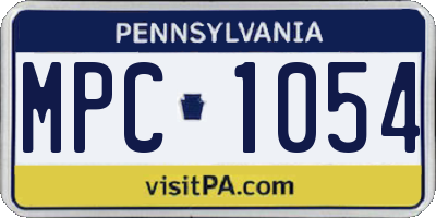PA license plate MPC1054