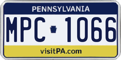 PA license plate MPC1066