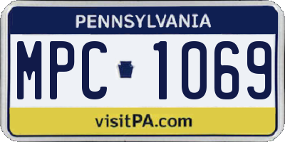 PA license plate MPC1069
