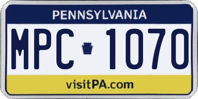 PA license plate MPC1070