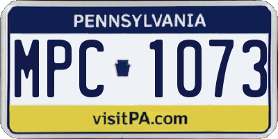 PA license plate MPC1073