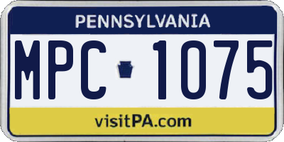 PA license plate MPC1075