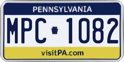 PA license plate MPC1082