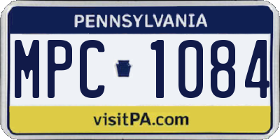 PA license plate MPC1084