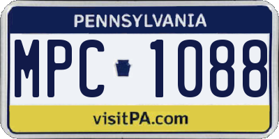 PA license plate MPC1088