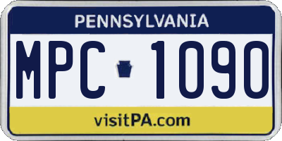 PA license plate MPC1090