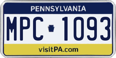 PA license plate MPC1093