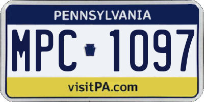 PA license plate MPC1097