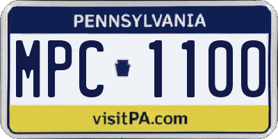 PA license plate MPC1100