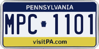 PA license plate MPC1101