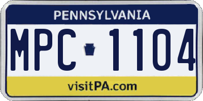 PA license plate MPC1104