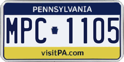 PA license plate MPC1105