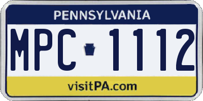 PA license plate MPC1112