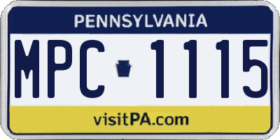 PA license plate MPC1115