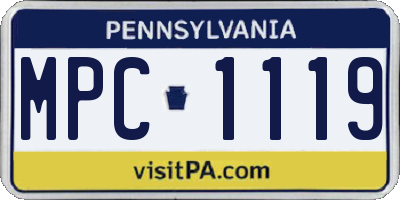 PA license plate MPC1119
