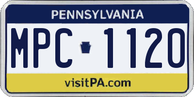 PA license plate MPC1120