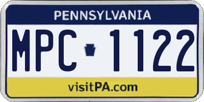 PA license plate MPC1122