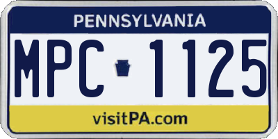 PA license plate MPC1125