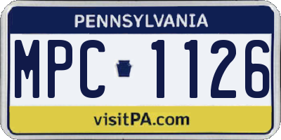 PA license plate MPC1126