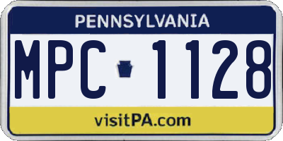 PA license plate MPC1128