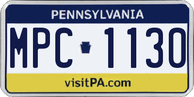 PA license plate MPC1130