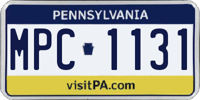 PA license plate MPC1131