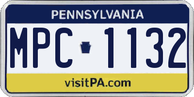 PA license plate MPC1132
