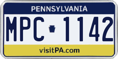 PA license plate MPC1142