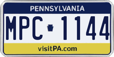 PA license plate MPC1144