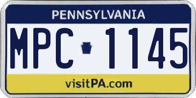 PA license plate MPC1145