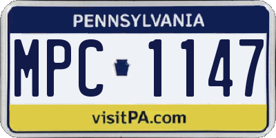 PA license plate MPC1147