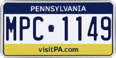 PA license plate MPC1149