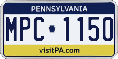 PA license plate MPC1150
