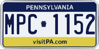 PA license plate MPC1152
