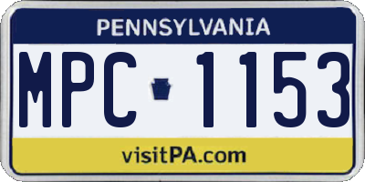 PA license plate MPC1153