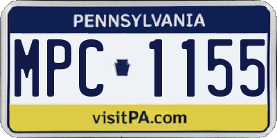 PA license plate MPC1155